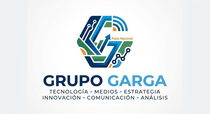 Lockup Grupo Garga — Tecnología · Medios · Estrategia